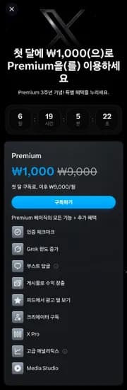 X 프리미엄 1개월 + Nord VPN 6개월 쿠폰