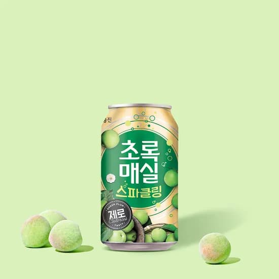 초록매실 스파클링 제로 캔 350mL 24개