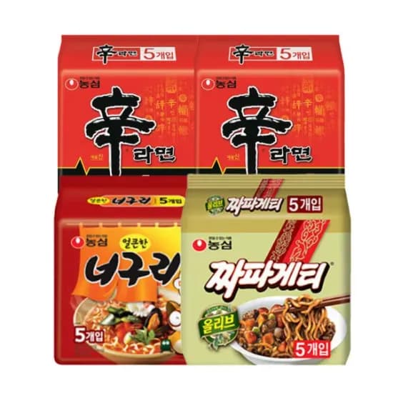 신라면 10입 너구리 5입 짜파게티 5입 총 20봉