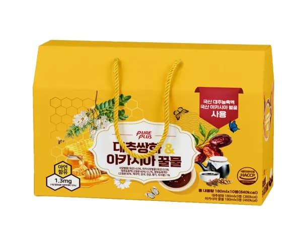 퓨어플러스 대추쌍화 아카시아 꿀물 180ml 40입