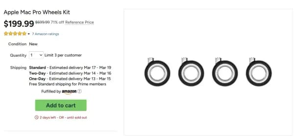 Apple Mac Pro 휠 키트 4개 세트