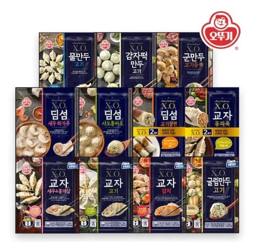 XO만두 11종 4봉+4봉 골라담기(고기/김치/군만두/굴림만두/물만두/딤섬/동파육) (24,124원/무료)