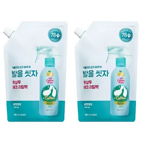 발을 씻자 풋샴푸 레몬민트향 리필 500ml x 2개 (8,300원/무료)