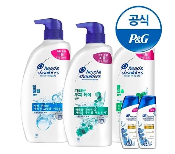헤드앤숄더 샴푸 850ml 3개+미니샴푸 2개 (22,794원/무료)