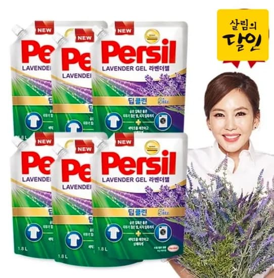 퍼실 딥클린 라벤더 1.8L 6개 (33,240원/무료)