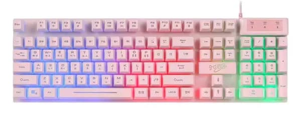 지클릭커 레인보우 LED 104키 멤브레인 유선 키보드 (핑크) (11,741원/무료)
