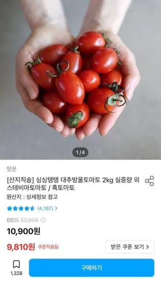 품질보장 대추방울토마토 2kg (9,810원/무료)