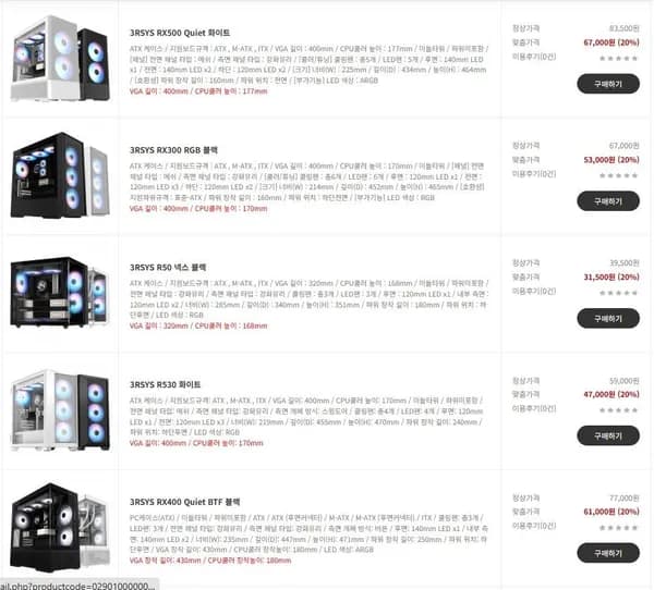 쓰리알 RX500 외 58건