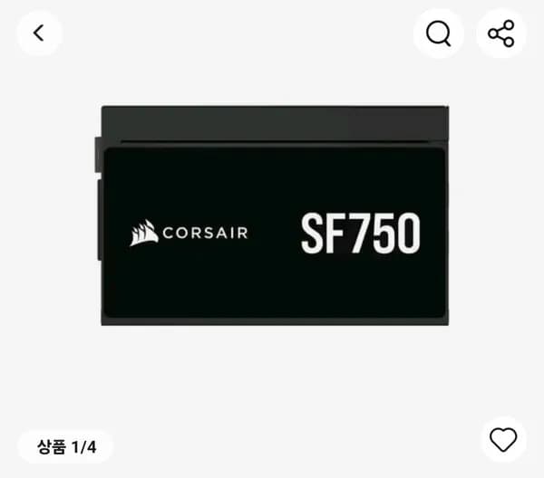 커세어 CORSAIR SF750 ETA 플래티넘 ATX3.1 대원씨티에스 (185,974원/무료)