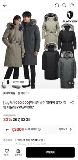 블랙야크 역시즌 대장다운 고어텍스 히팅 (267,330원/무료)