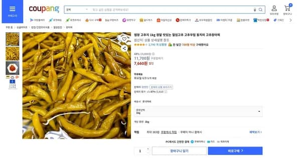 고추장아찌 외 다양 1kg