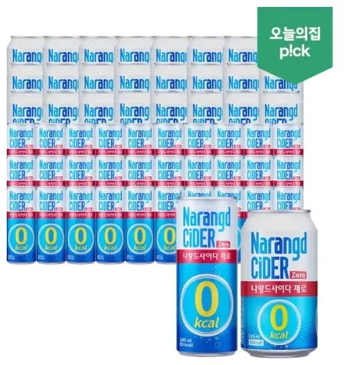 나랑드사이다 제로 245ml 30캔, 345ml 24캔 (맛 3종 선택 가능) 총 54캔