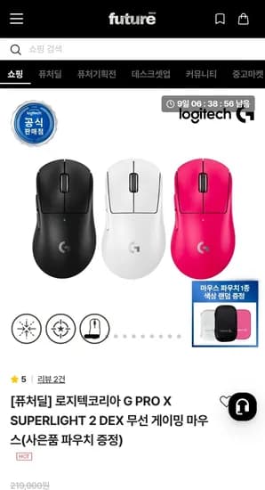 로지텍 G PRO X SUPERLIGHT 2 DEX 무선 마우스 외 다양, 수량 2개