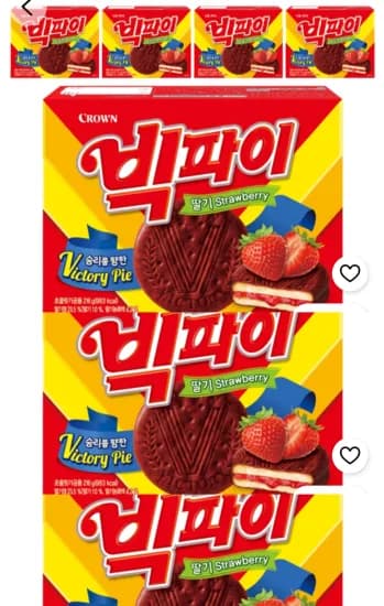 크라운 빅파이 딸기, 216g, 5개 (8,360원/무료)