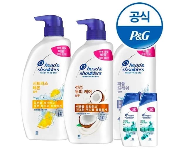 헤드앤숄더 샴푸 850ml 3개+미니샴푸 2개 증정 (22,192원/무료)