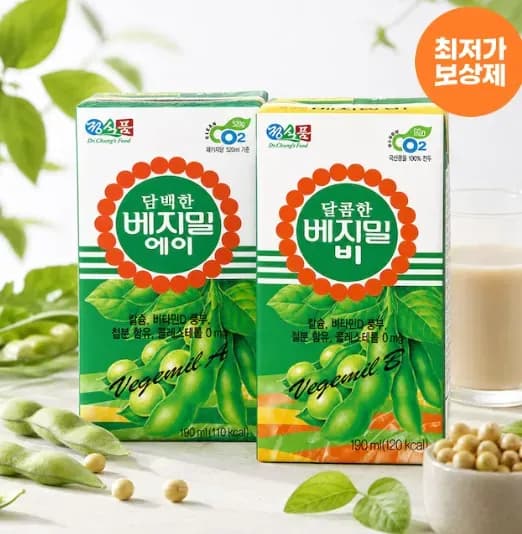 베지밀 달콤한 B 비 두유 190ml 48팩 (24,692원/무료)