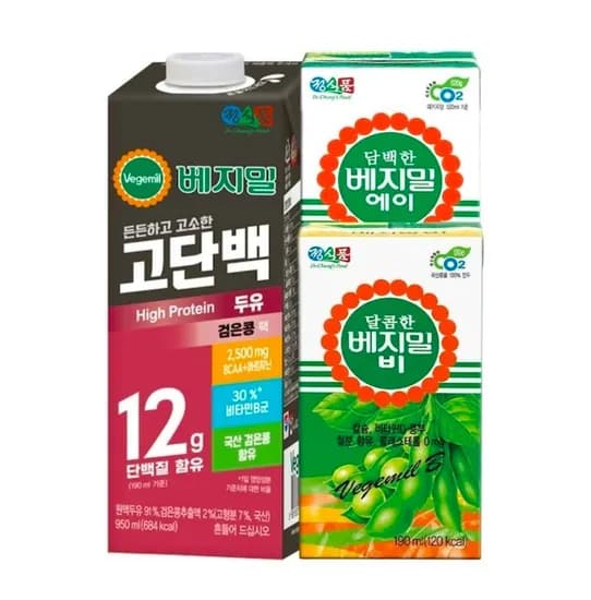 베지밀 담백한 A 에이 / 달콤한 B 비 두유 190ml 48팩 (24,608원/무료)