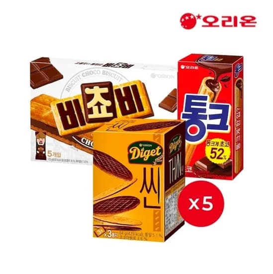 비쵸비(125g)x5개+통크(45g)x5개 +다이제씬(84g)x5개 (17,703원/무료)