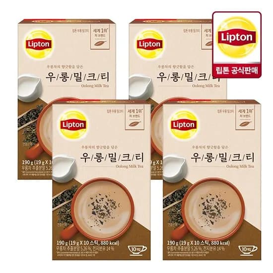립톤 우롱 밀크티 19g 10개입 4개 총 40개입