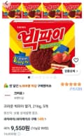 크라운 빅파이 딸기, 216g, 5개 (9,550원/무료)