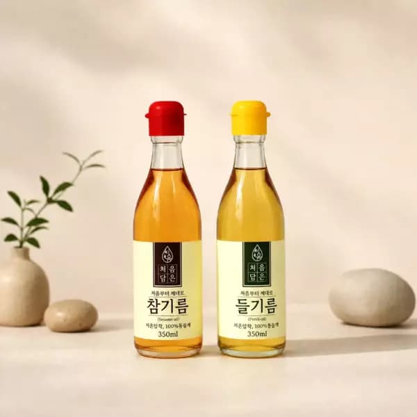 국내가공 100% 참깨 저온 착유 참기름 350ml 2개