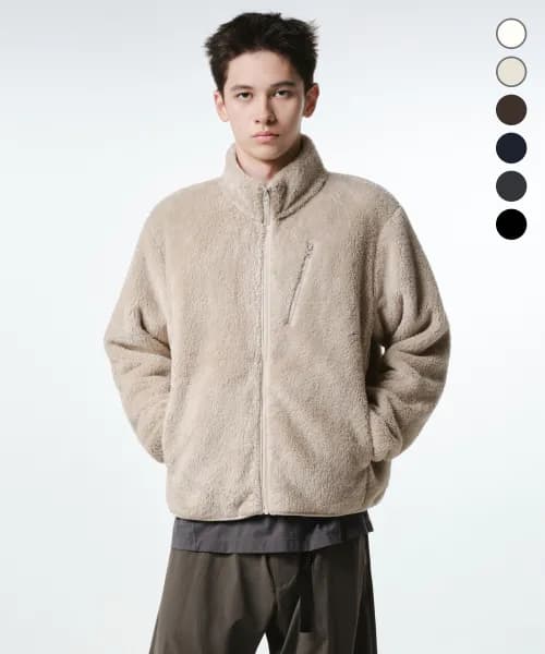 시티 레저 플러피 플리스 집업 재킷