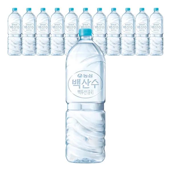 농심 백산수 무라벨, 2L, 12개 (8,950원/무료 배송)