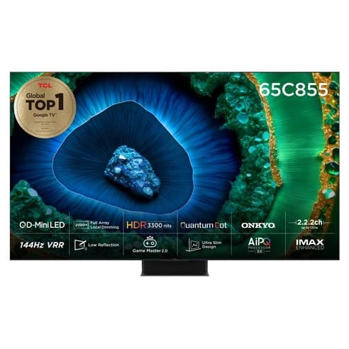 TCL 4K UHD QD Mini LED 스마트TV, (65인치), 65C855, 스탠드형, 방문설치 (1,370,000원/무배)