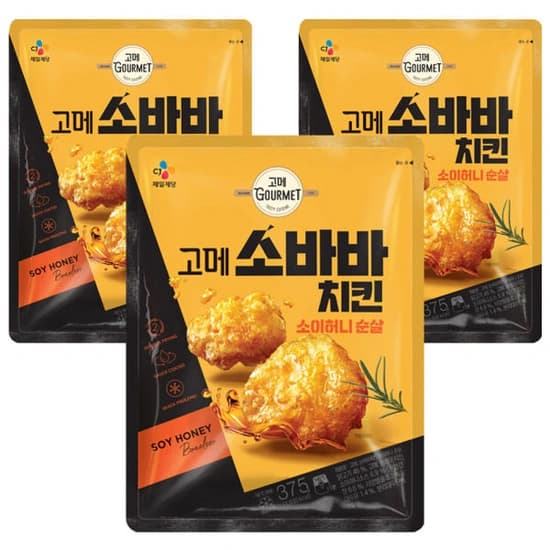 고메 소바바치킨 소이허니 순살, 375g, 3개 ( 19,900원 / 무료 배송 )