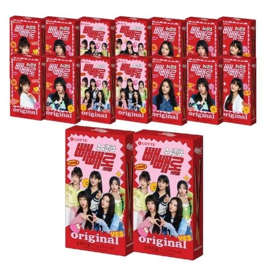 뉴진스 빼빼로 초코 24년, 54g, 16개(8갑, 2개) ( 21,490원 / 무료 배송 )