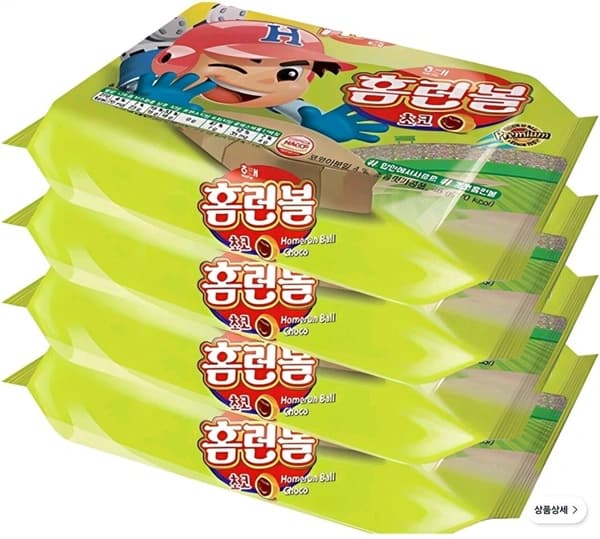 해태제과 홈런볼 초코, 41g, 4개 (3,800원) (와우무료)