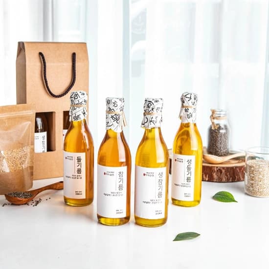 미식상회 100% 통참깨 저온압착 참기름/들기름 350ml ( 11,900원 / 무료 배송 )