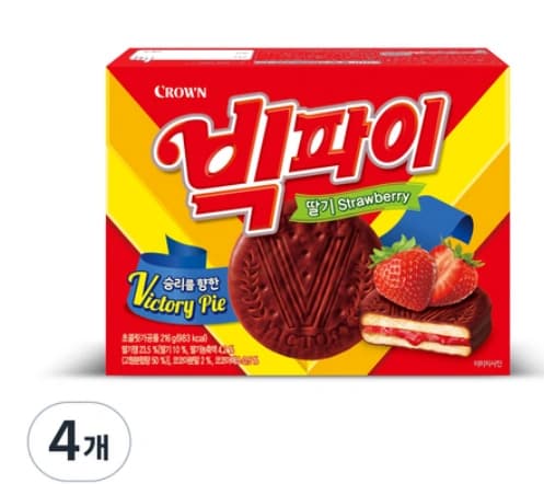 크라운 빅파이 딸기216g 4개 (8,010원/와우무배)