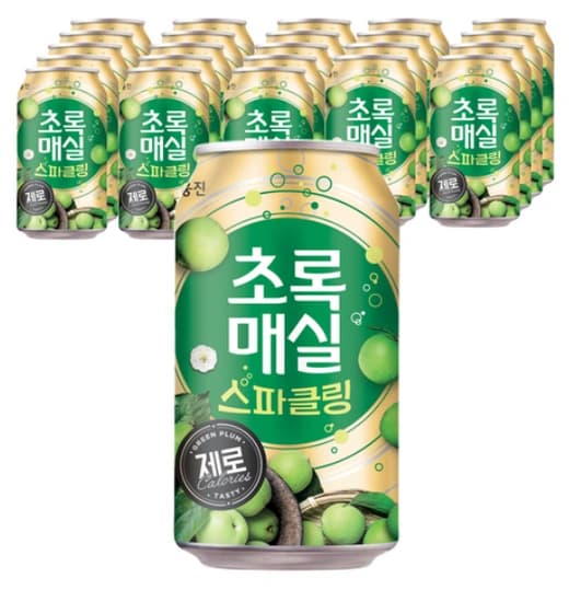 웅진 초록매실 스파클링 제로 350ml 캔 24개 (11,120원/무료 배송)