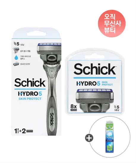 쉬크 하이드로5 스킨프로텍트 면도기 + 날2입 + 날8입(16,420원/무배)