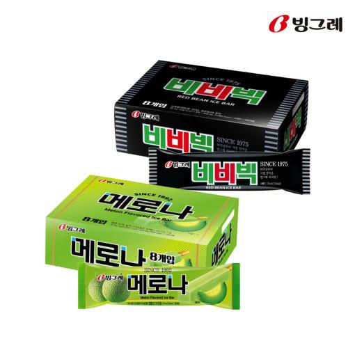 빙그레 메로나 아이스크림 16개 + 비비빅 아이스크림 16개 (18900/무료)