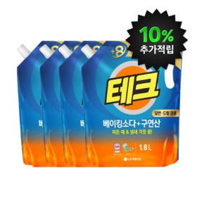 지마켓) 테크 베이킹소다+구연산 액체세제 일반/드럼 겸용 1.8L 4개 15400원/3만이상무배