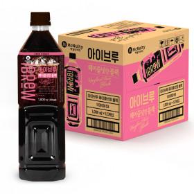 지마켓）맥널티 아이브루 아메리카노 블랙커피 헤이즐넛 향 1L 12개입