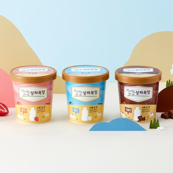 상하목장 아이스크림 파인트 474ml 혼합세트 (밀크+초콜릿+딸기 각 1개 (총 3개)) 외 9종_냉동 (29900/무료)