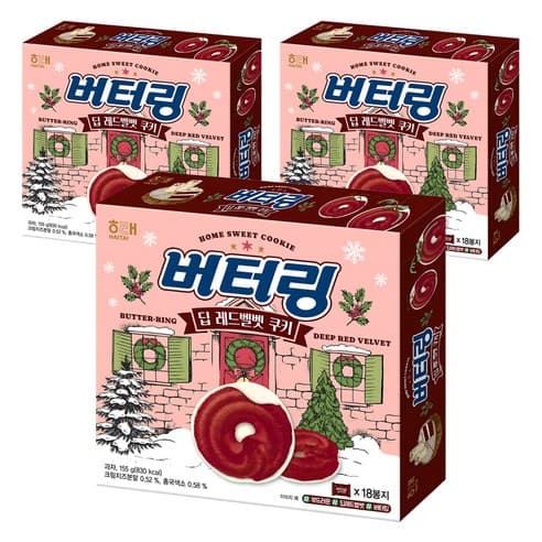 버터링 딥 레드벨벳 쿠키 155g 3개 (8,380원) (무료)