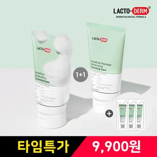락토덤 어성초 클렌징폼 130ml 2개 + 수분크림 1ml 3매 (9,900원) (무료)