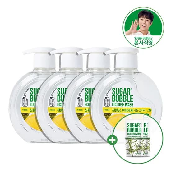 슈가버블 친환경 주방세제 레몬크러쉬 470ml 4개