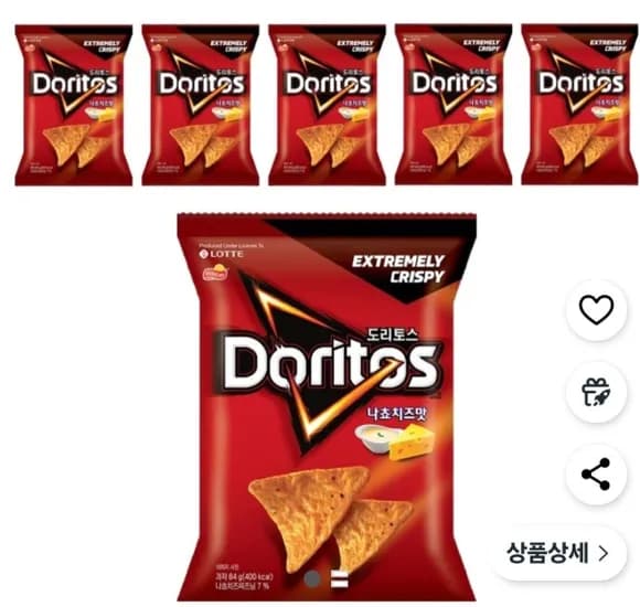 도리토스 나쵸치즈맛, 84g, 6개 (6,420원) (유료)