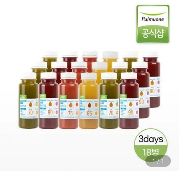 풀무원 클렌즈주스 3days 퀵 프로그램 190ml 18병 (38,430원/무료)