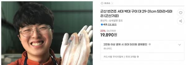 군산 반건조 서대 박대 구이 대 29-31cm 5마리+5마리 (군산가공) < 19,890원 / 무료 배송 >