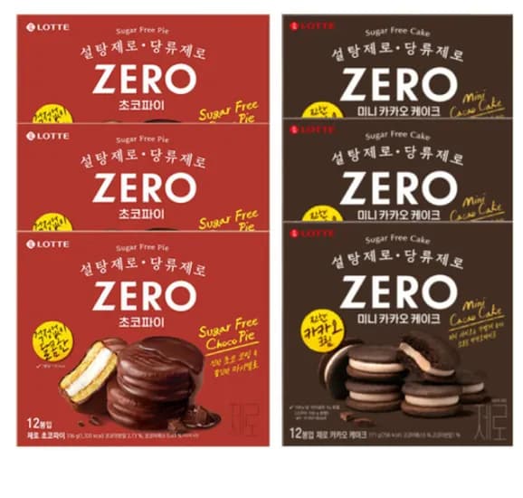 ZERO 제로 초코파이 336g 3개 + 제로 카카오 케이크 171g 3개 (24400원/무료)