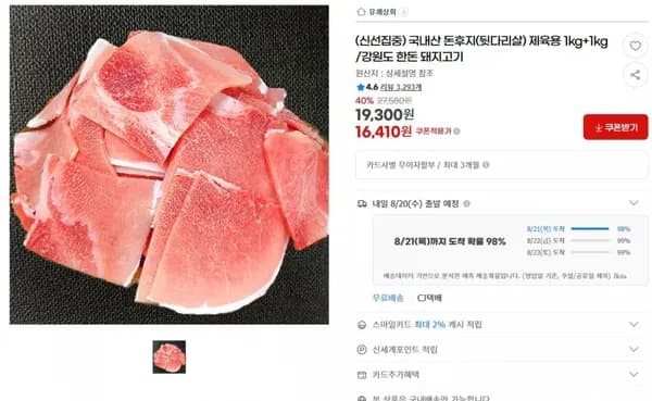 국내산 돈후지 제육용 2kg