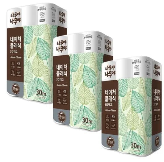 미래생활 나무야 나무야 네이처 클래식3겹 데코 30m 30롤 3팩