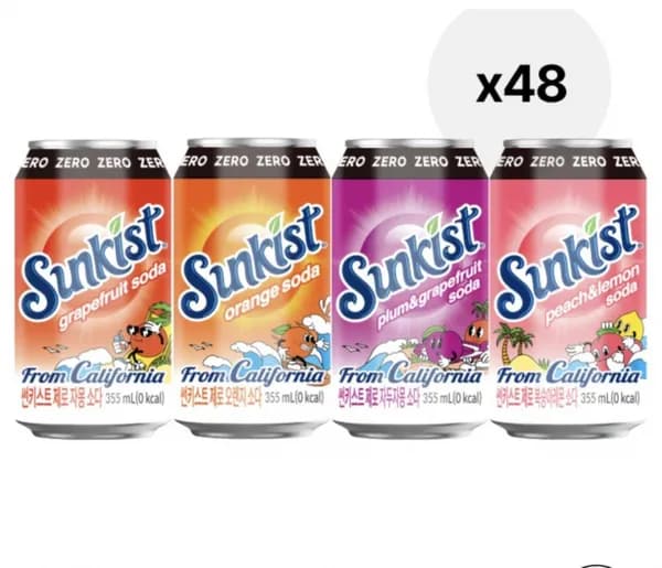 썬키스트 제로소다 355ml 48입