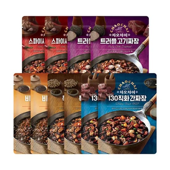 차오차이 레토르트 짜장 혼합 5종 180g 10개입 1세트